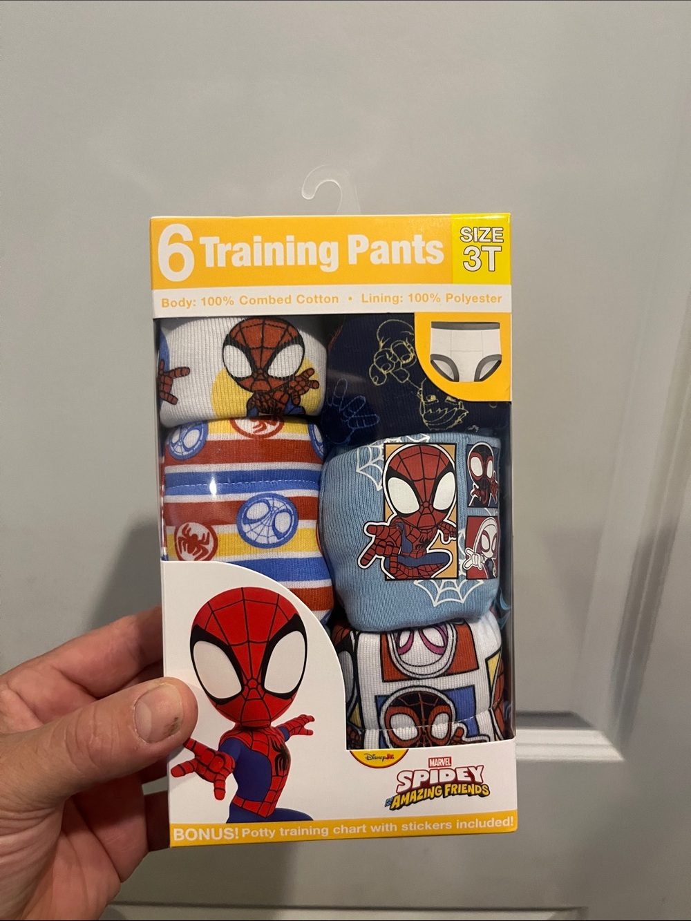 Marvel Spidey Training Pants Pack - Blue, White, Red, Yellow